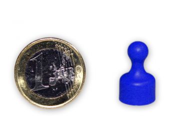 Kleiner Kegelmagnet Ø 12 mm blau - hält 1,6 kg