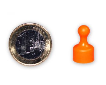 Kleiner Kegelmagnet Ø 12 mm orange - hält 1,6 kg