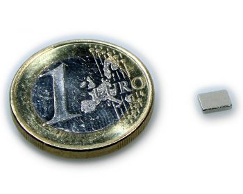 Quadermagnet 5,0 x 4,0 x 1,0 mm Neodym N45 vernickelt - hält 350 g