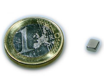 Quadermagnet 5,0 x 4,0 x 2,0 mm Neodym N45 vernickelt - hält 550 g