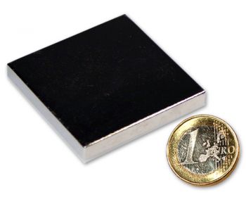 Quadermagnet 45,0 x 45,0 x 6,0 mm Neodym N45 vernickelt - hält 23,0 kg