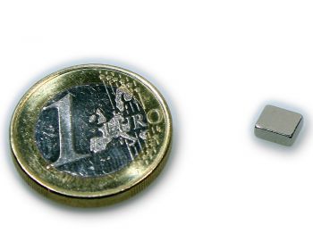 Quadermagnet 6,0 x 5,0 x 2,0 mm Neodym N48H vernickelt - hält 850 g
