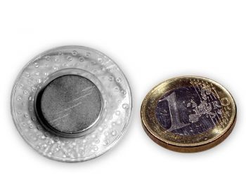 Scheibenmagnet Ø 18,0 x 2,0 mm / zum Einnähen in runder PVC Hülle, 2,0 kg