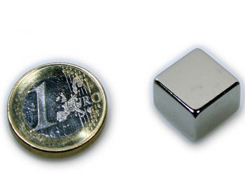 Quadermagnet 15,0 x 15,0 x 8,0 mm Neodym N45 vernickelt - hält 7,9 kg