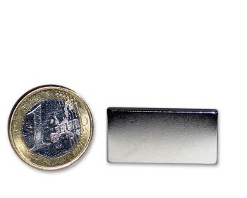 Quadermagnet 25,0 x 15,0 x 4,0 mm Neodym N45 vernickelt - hält 6,8 kg