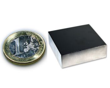Quadermagnet 30,0 x 30,0 x 10,0 mm Neodym N45 vernickelt - hält 25,0 kg