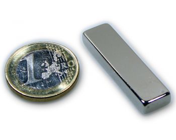 Quadermagnet 40,0 x 10,0 x 5,0 mm Neodym N45 vernickelt - hält 8,3 kg
