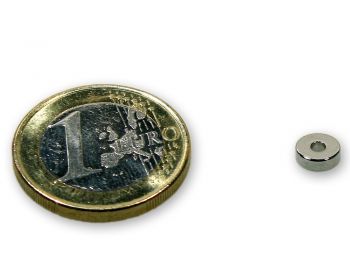 Ringmagnet Ø 6,0 x 2,0 x 2,0 mm Neodym N45 vernickelt - hält 650 g
