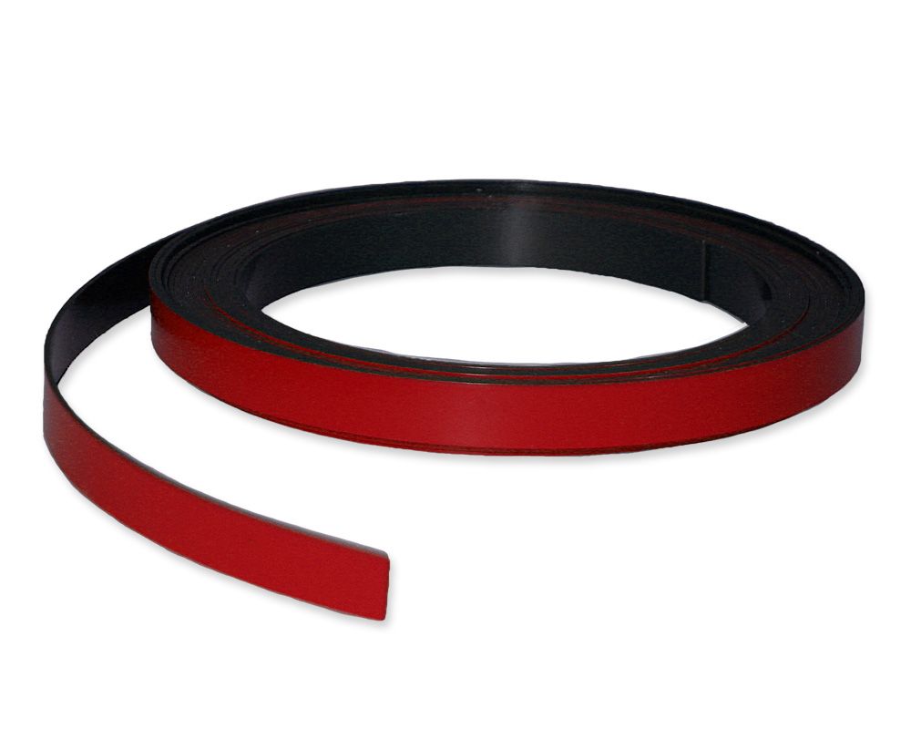 Kennzeichnungsband magnetisch, 10 mm Breite, Meterware, Rot