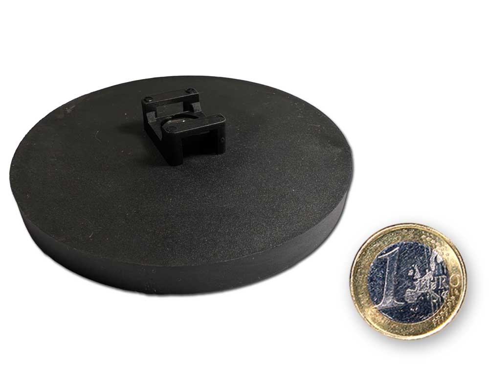Kabelhalter magnetisch (Neodym) Ø 88 mm gummiert  - hält 55,0 kg