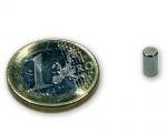 Stabmagnet Ø 4,0 x 7,0 mm Neodym N45 vernickelt - hält 600 g