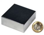 Quadermagnet 50,0 x 50,0 x 20,0 mm Neodym N52 vernickelt - hält 120 kg