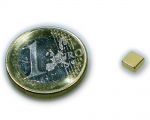 Quadermagnet 5,0 x 5,0 x 2,0 mm Neodym N50 vergoldet - hält 750 g