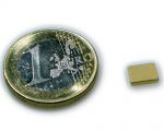 Quadermagnet 7,0 x 6,0 x 1,2 mm Neodym N50 vergoldet - hält 650 g