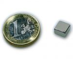 Quadermagnet 8,0 x 8,0 x 4,0 mm Neodym N45 vernickelt - hält 1,8 kg