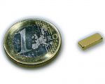 Quadermagnet 10,0 x 4,0 x 2,0 mm Neodym N45 vergoldet - hält 1,1 kg