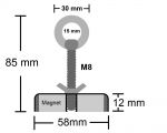Suchmagnet / Bergemagnet mit Öse - 100 kg Haftkraft - 58 mm