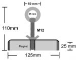 Suchmagnet / Bergemagnet mit Öse - 600 kg Haftkraft - 125 mm