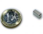 Quadermagnet 10,0 x 5,0 x 4,0 mm Neodym N45 vernickelt - hält 2,0 kg
