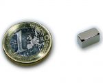 Quadermagnet 10,0 x 5,0 x 5,0 mm Neodym N45 vernickelt - hält 2,2 kg