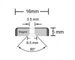 Ferrit Flachgreifer mit Senkung Ø 16,0 x 5,0 mm hält 1,9 kg