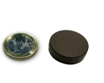 Neodym Magnet Ø 22,0 x 6,0 mm mit Kunststoffmantel - hält 4,2 kg - schwarz