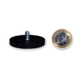 Neodym-Magnetsystem Ø 34 mm gummiert mit Gewindezapfen M4 hält 8,9 kg