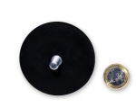 Neodym-Magnetsystem Ø 66 mm gummiert mit Gewindezapfen M8 hält 25,0 kg