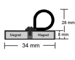 Rohrschelle magnetisch (Neodym) Ø 34 mm gummiert - hält 9,0 kg