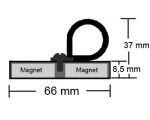 Rohrschelle magnetisch (Neodym) Ø 66 mm gummiert - hält 25,0 kg