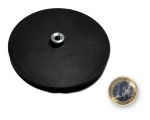 Neodym-Magnetsystem Ø 88 mm gummiert mit Gewindebuchse M5 hält 55,0 kg
