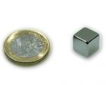 Würfelmagnet 10,0 x 10,0 x 10,0 mm Neodym N45 vernickelt - hält 7,3 kg